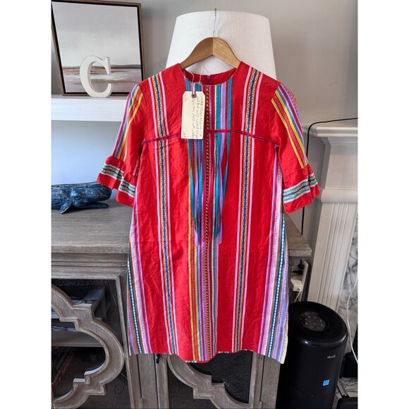 Vintage Alice Of California 1960s Red Striped Dress Size S/M - Picture 1 of 9
